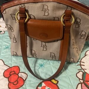 Dooney & Bourke Tan and Brown Shoulder Bag